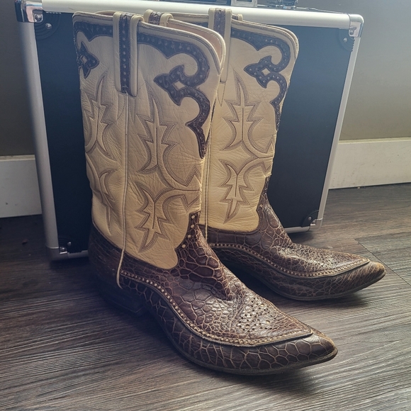 Vintage Leather Cowgirl Boots - Picture 1 of 7